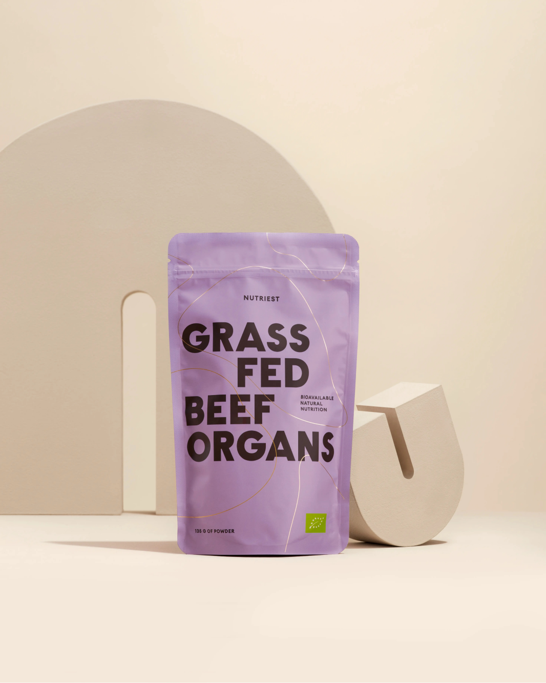 Mélange d'organes de bœuf bio séché en poudre