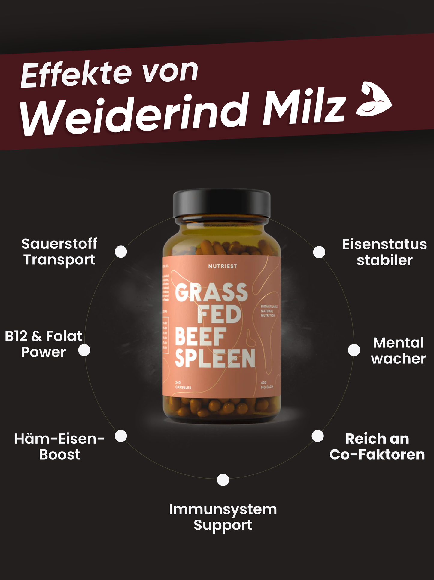 Rate de bœuf bio séchée en gélules