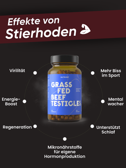 Testicules de bœuf bio séchés (testicules de taureau) en capsule pratique