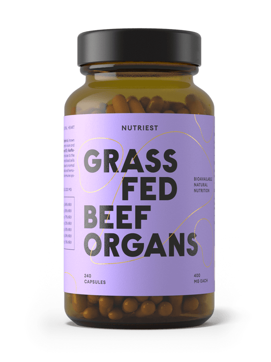Getrocknete Bio Weiderind Beef Organs in Kapseln NUTRIEST - Raw Animal