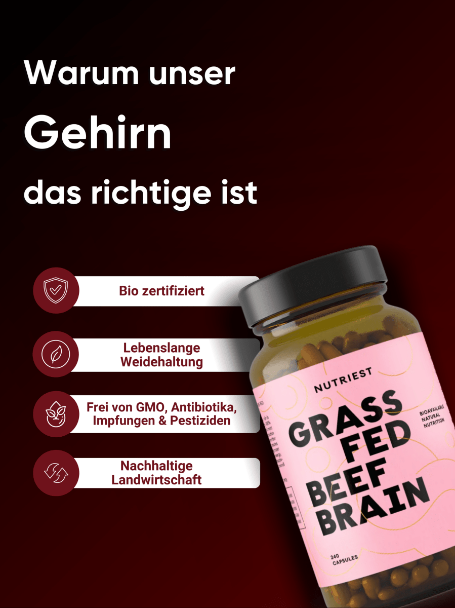 Getrocknetes Weiderind Gehirn in Kapseln NUTRIEST - Raw Animal
